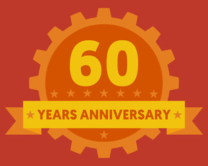 Orange badge of 60 years anniversary