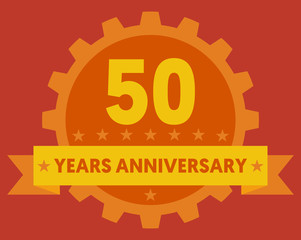 Orange badge of 50 years anniversary