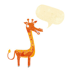 cartoon giraffe with speech bubble