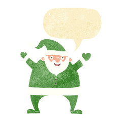 cartoon santa claus with speech bubble