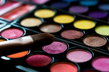 Professional cosmetics. Eye-shadow,rouge,powder.