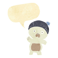 cute cartoon polar bear with speech bubble