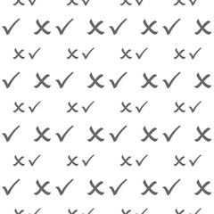 seamless pattern with Tick and Cross
