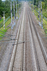 Fototapeta premium railroad tracks view from above