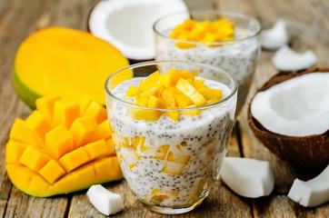 coconut mango Chia seed pudding