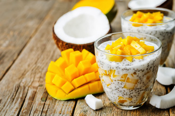 coconut mango Chia seed pudding