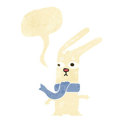 cartoon rabbit with speech bubble