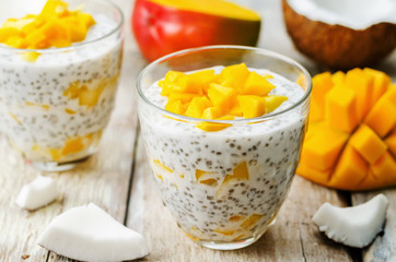 coconut mango Chia seed pudding