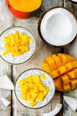 coconut mango Chia seed pudding