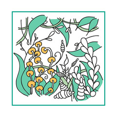 Poster with abstract floral pattern