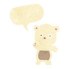 cute cartoon polar bear with speech bubble