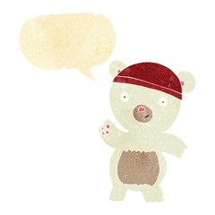 cute cartoon polar bear with speech bubble