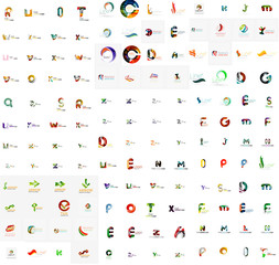 Mega set of letter logos