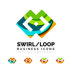 Set of infinity concepts, loop logo designs