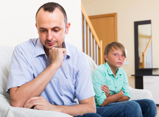 Man having domestic problems with son