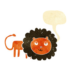 cartoon lion with speech bubble