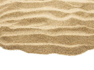 pile desert sand isolated on white background