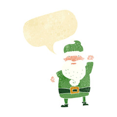 cartoon angry santa claus with speech bubble