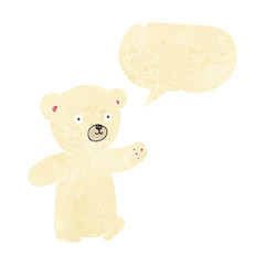 cartoon polar bear cub with speech bubble