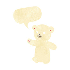 cartoon polar bear cub with speech bubble
