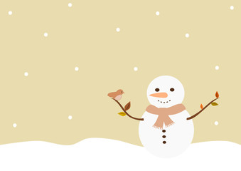snowman retro vintage vector cartoon background illustration for holidays