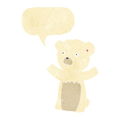 cartoon polar bear cub with speech bubble