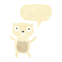 cartoon polar bear cub with speech bubble