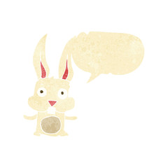 cartoon rabbit with speech bubble