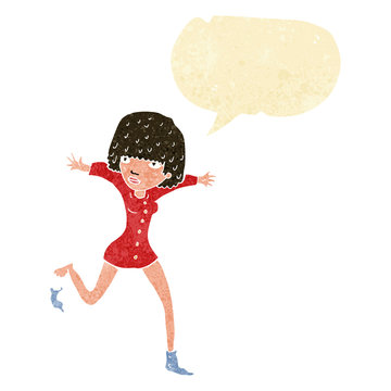 recommend clip art: cartoon woman kicking off sock with speech bubble