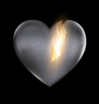 stone burning heart
