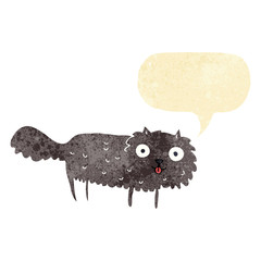 cartoon furry cat with speech bubble