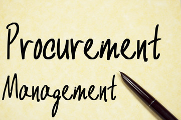 procurement management text write on paper