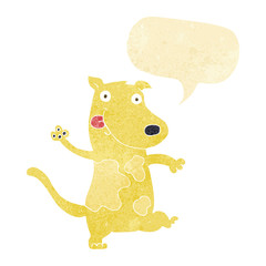 cartoon happy dog with speech bubble