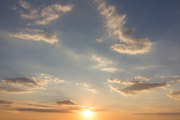 Naklejka na ściany i meble summer sky sunset with clouds