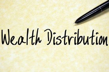 wealth distribution text write on paper