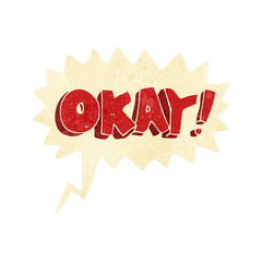 cartoon okay sign with speech bubble