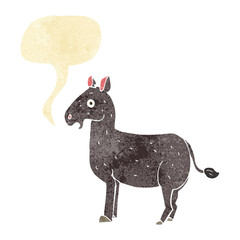 cartoon mule with speech bubble
