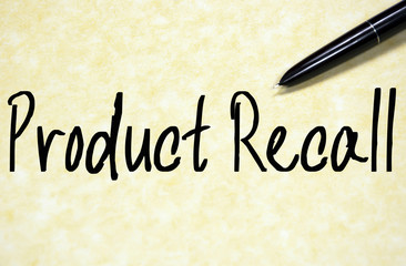 product recall text write on paper
