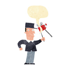 cartoon film maker with speech bubble