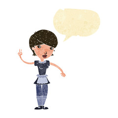 cartoon waitress taking order with speech bubble