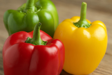 red yellow and green paprika