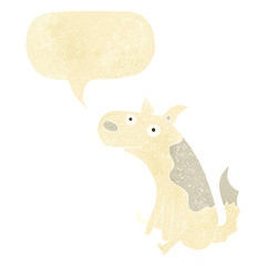 cartoon sitting dog with speech bubble