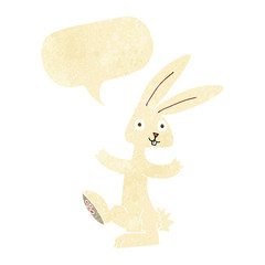 cartoon rabbit with speech bubble