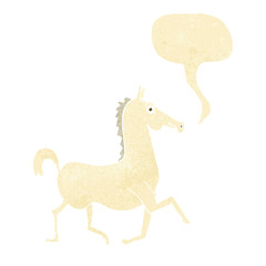 cartoon horse with speech bubble
