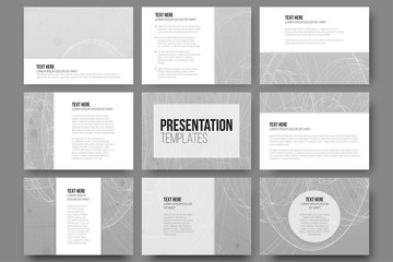 Set of 9 vector templates for presentation slides. Conceptual