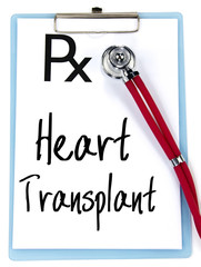heart transplant text write on prescription