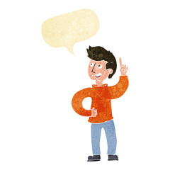 cartoon man with idea with speech bubble