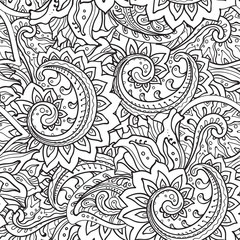 Seamless pattern with traditional vector oriental floral ornamen