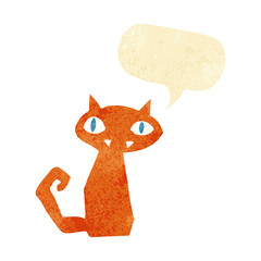 cartoon cat with speech bubble