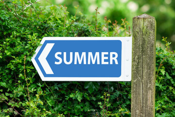 Direction Arrow, Sign To Summer in Blue Color